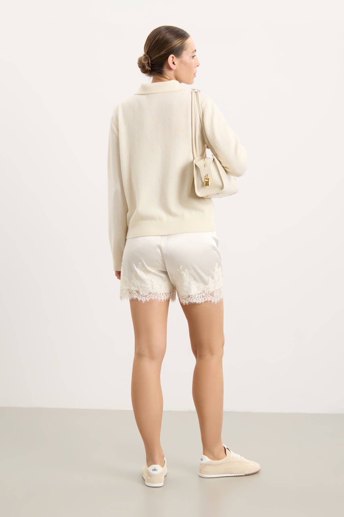 Elora Satin Shorts - Cream