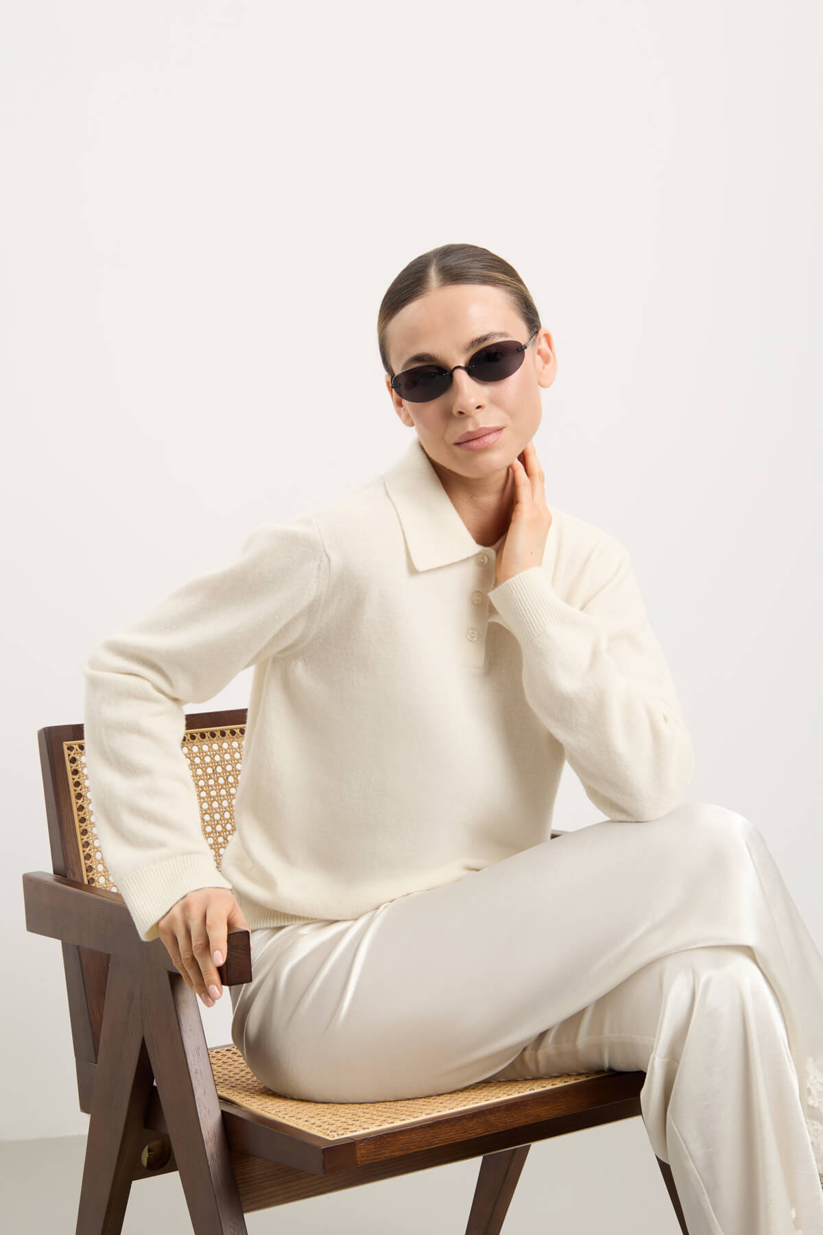 Petrea Knit Polo - Cream