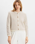 Sienna Cardigan - Striped Beige