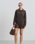 Elora Satin Shorts - Espresso